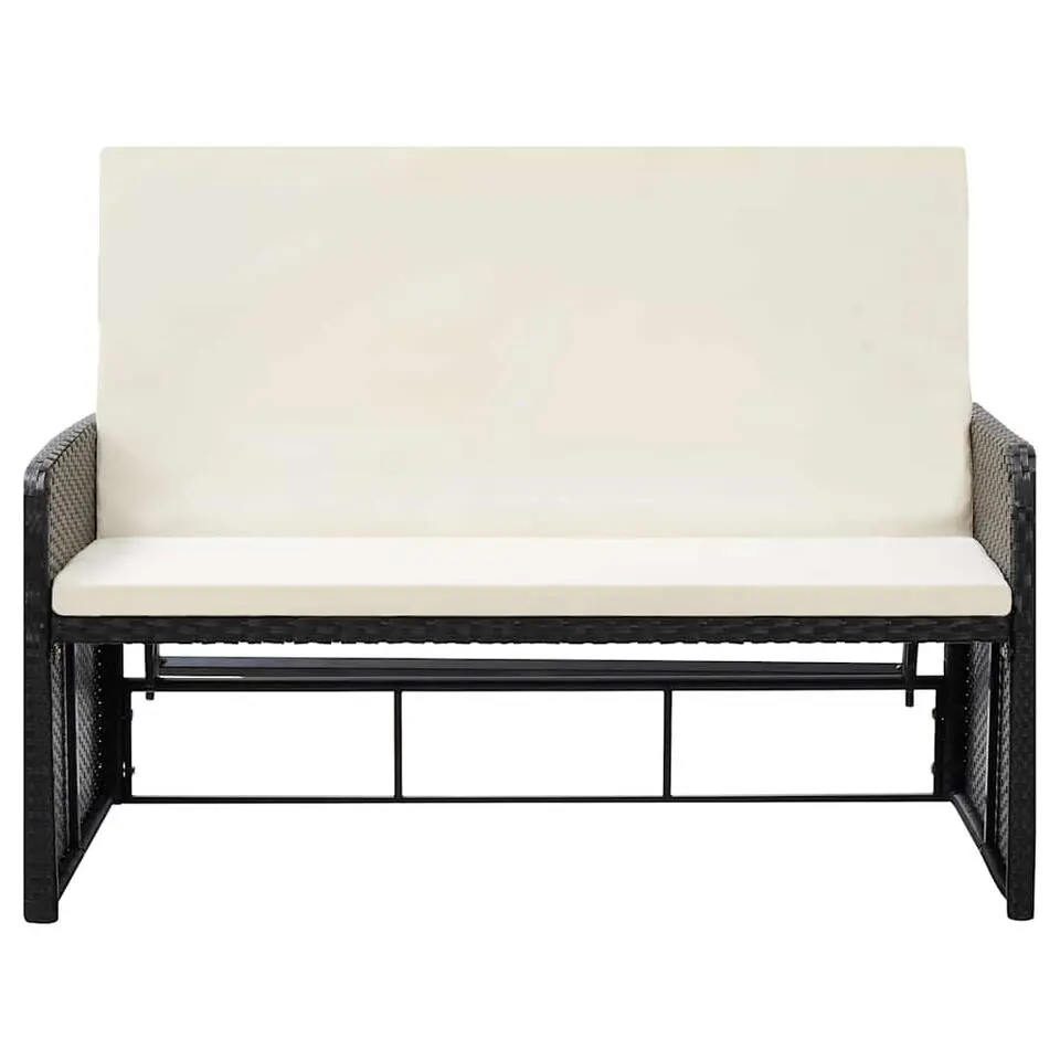 VIDAXL 2-delige Loungeset met kussens poly rattan zwart
