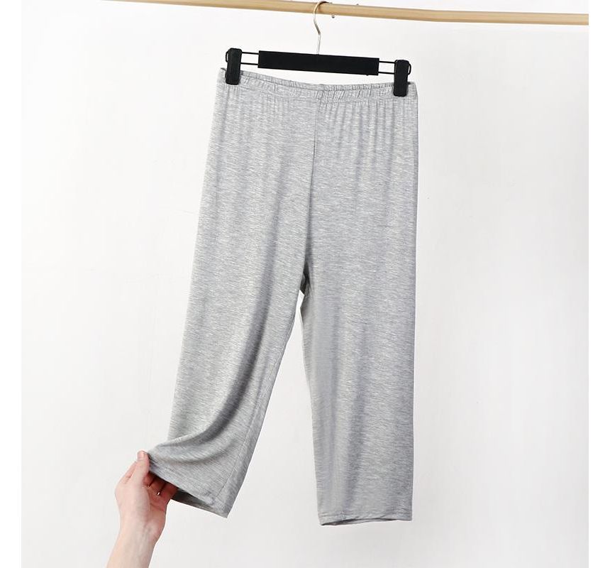 KUMI - Effen Capri-joggingbroek met elastische taille