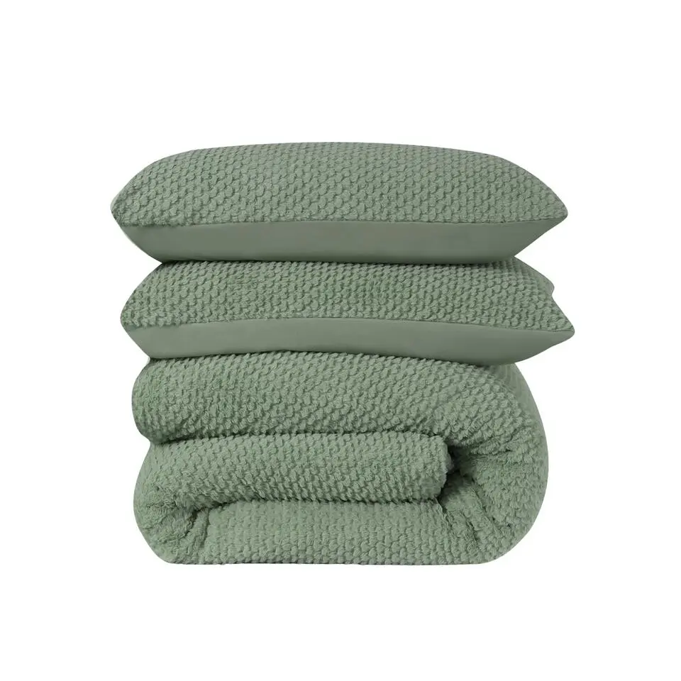 Dekbedovertrek Fur Teddy 140x220 – Fluweelzacht & Knus Design – Groen