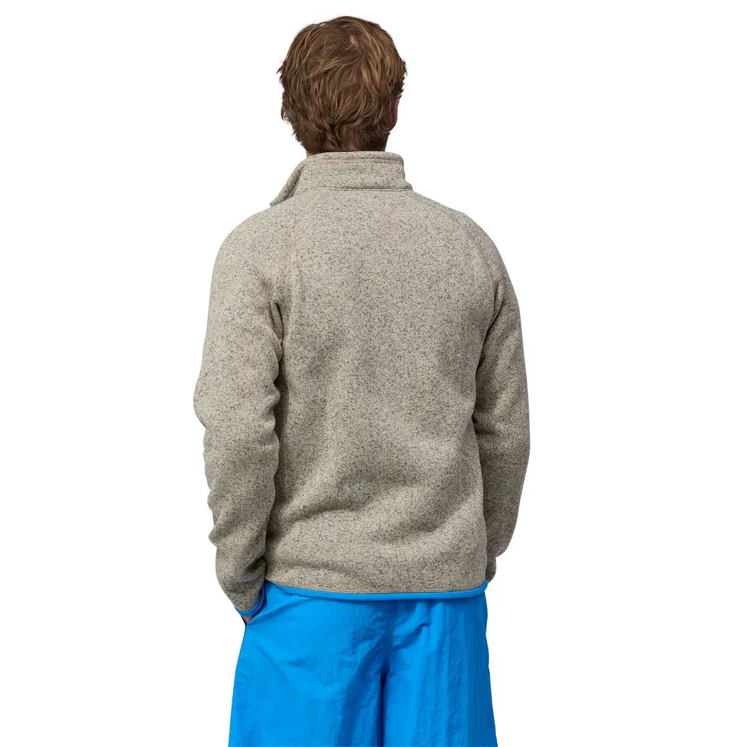 Patagonia M's Better Sweater 1/4 Zip Oar Tan W/vessel Blue