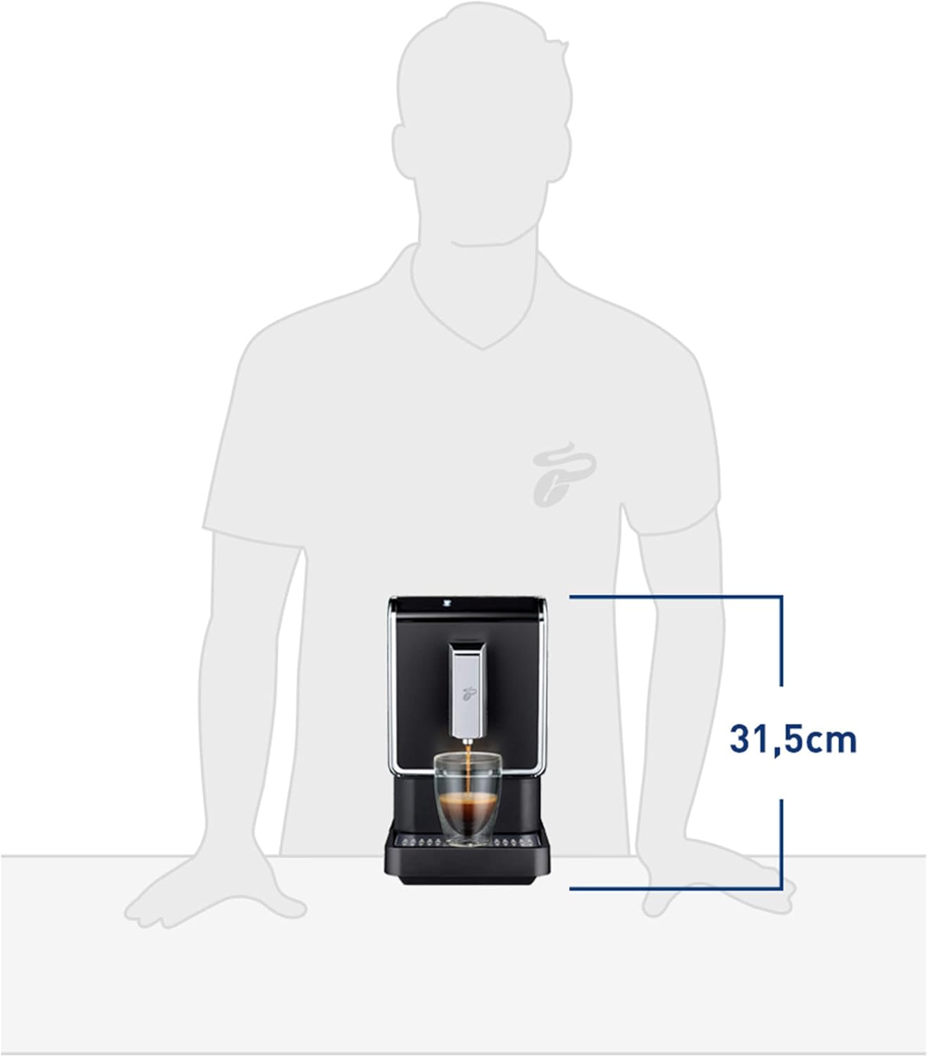 Tchibo Kaffeevollautomat Esperto Pro, inkl. passender Milchkaraffe aus Glas, perfekter Kaffeegenuss für Caffè Crema, Espresso und Milchspezialitäten, 600ml Milchbehälter, anthrazit