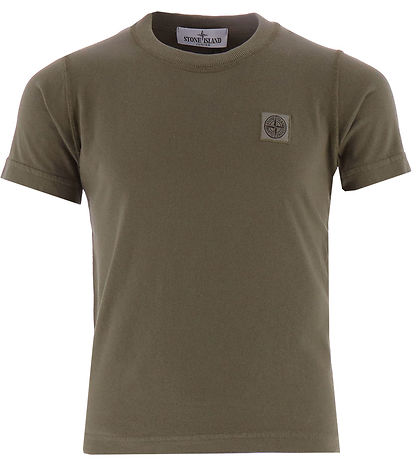 Stone Island T-Shirt - Militär Green m. Logo