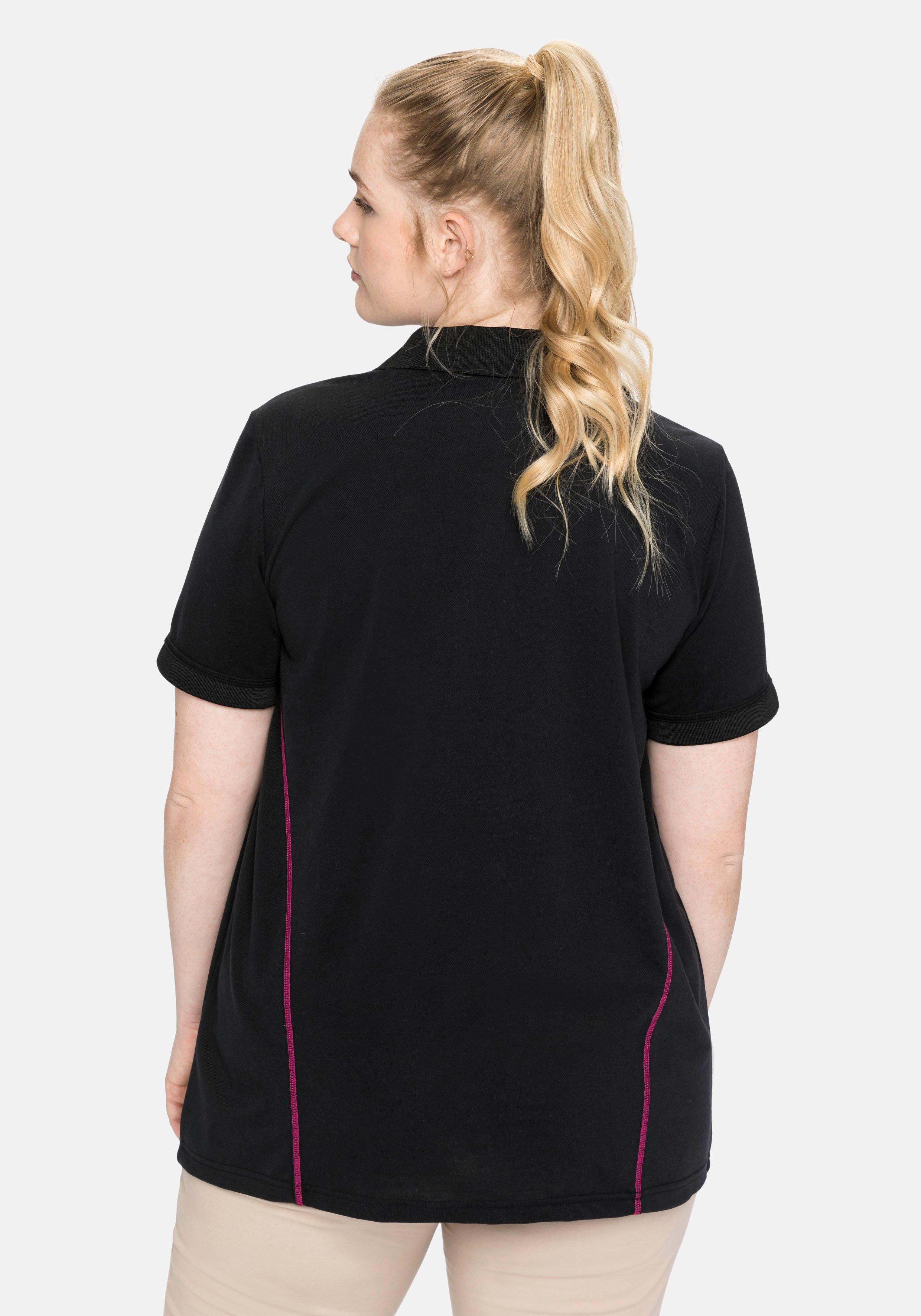 Poloshirt in Piqué-Qualität, mit Teilungsnähten