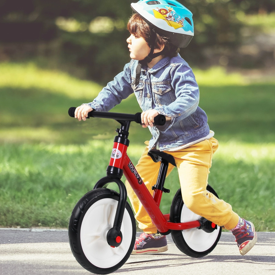 HOMCOM 2-in-1 Kinderfahrrad rot