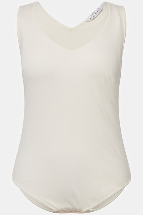 Body, Slim Shape, Punto-Jersey, doppelter V-Ausschnitt