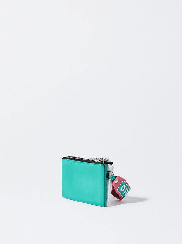 Monedero De Nylon Bicolor - Branco
