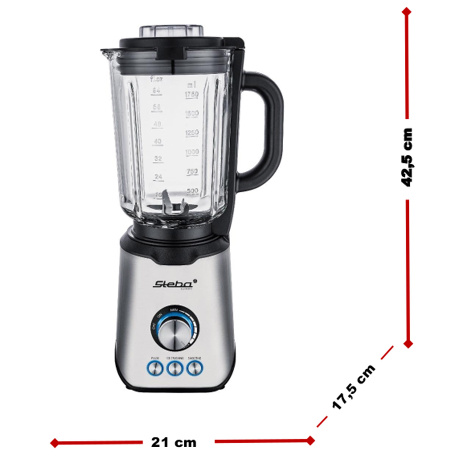 STEBA Standmixer MX 4 PLUS - schwarz - Edelstahl