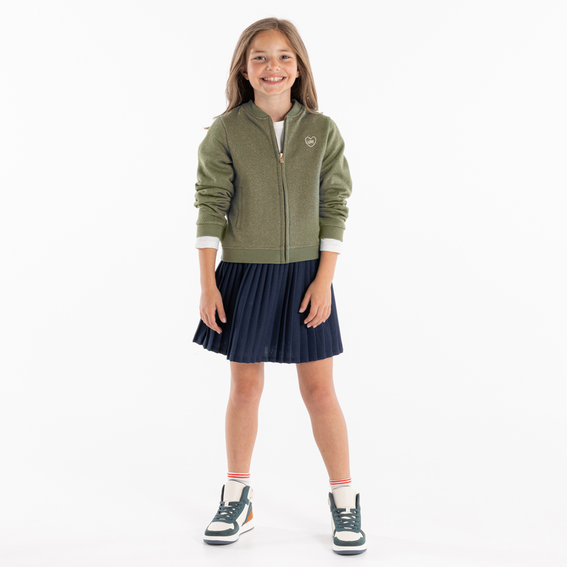 Teddy zippé irisé vert fille