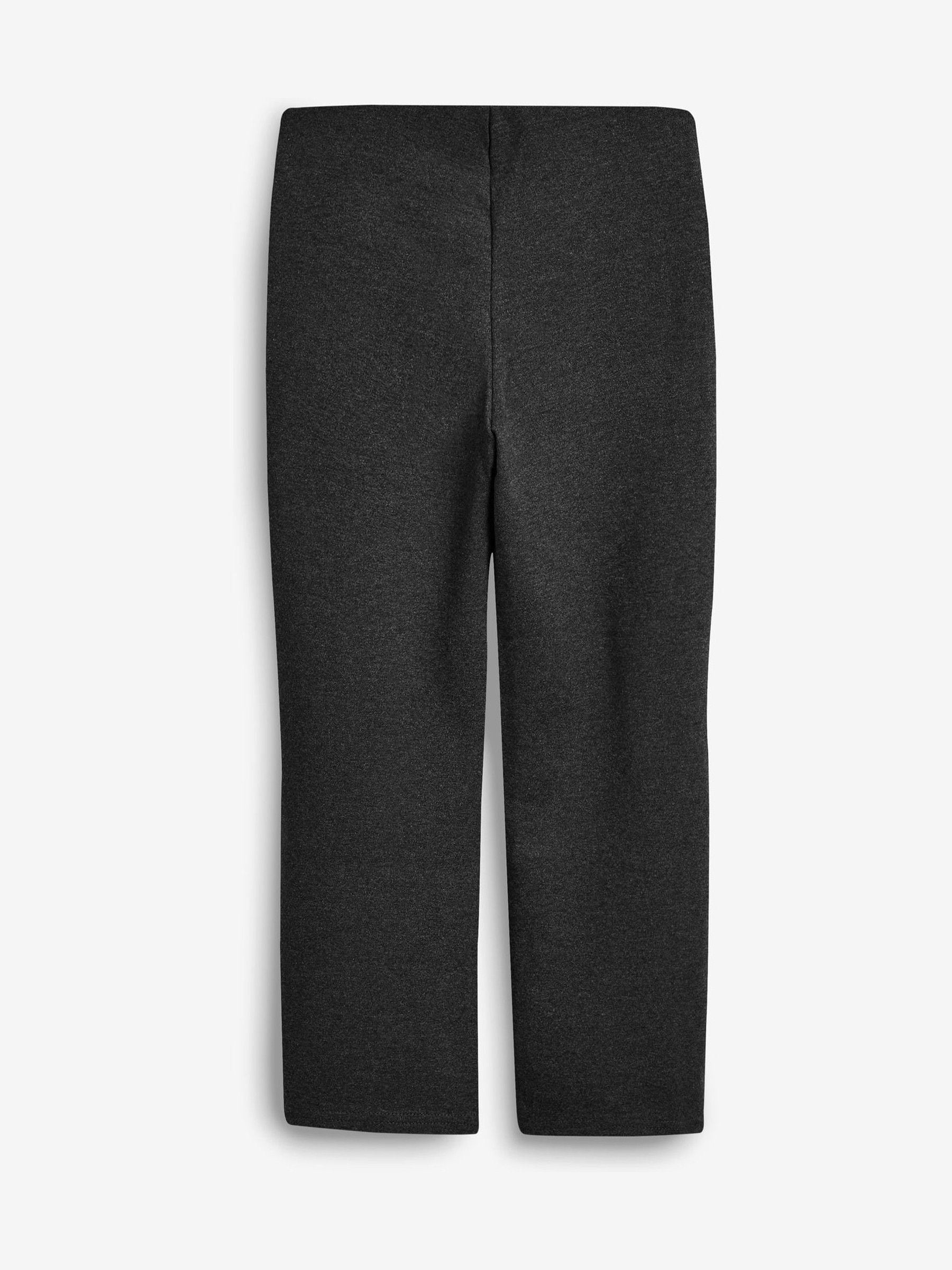Antraciet - Schoolbroek met hoog aandeel katoen, stretchy, bootcut en elastische tailleband (3 - 16 jr)