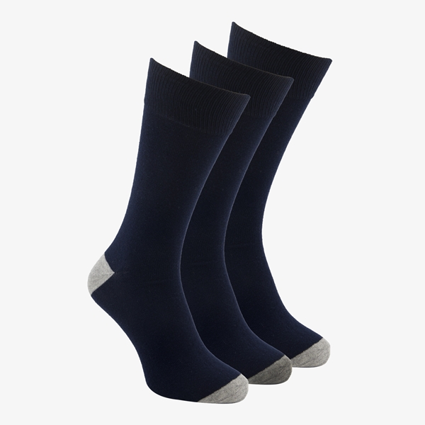 3 paar lange heren sokken blauw