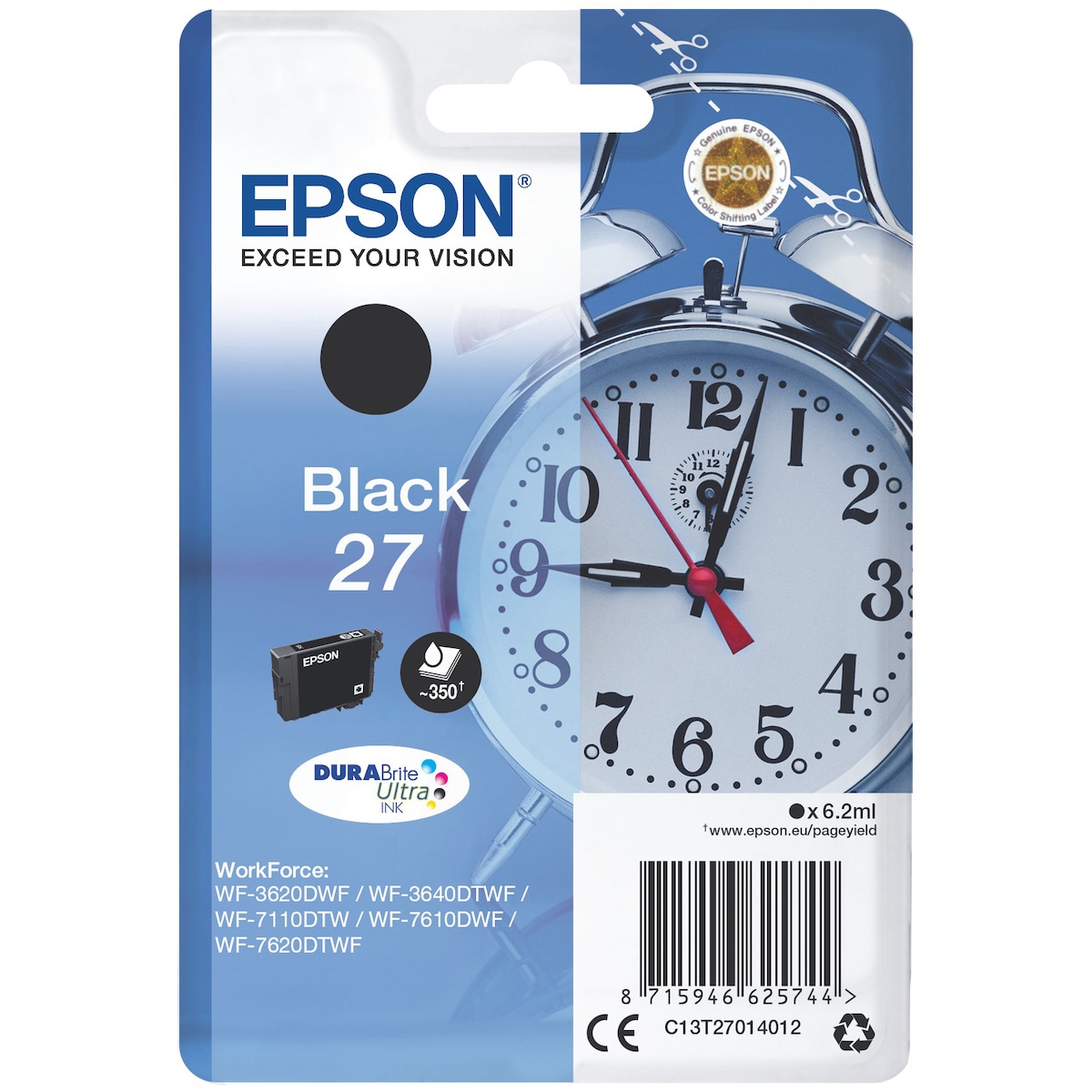 Epson blekkpatron DuraBrite Ultra 27 Sort