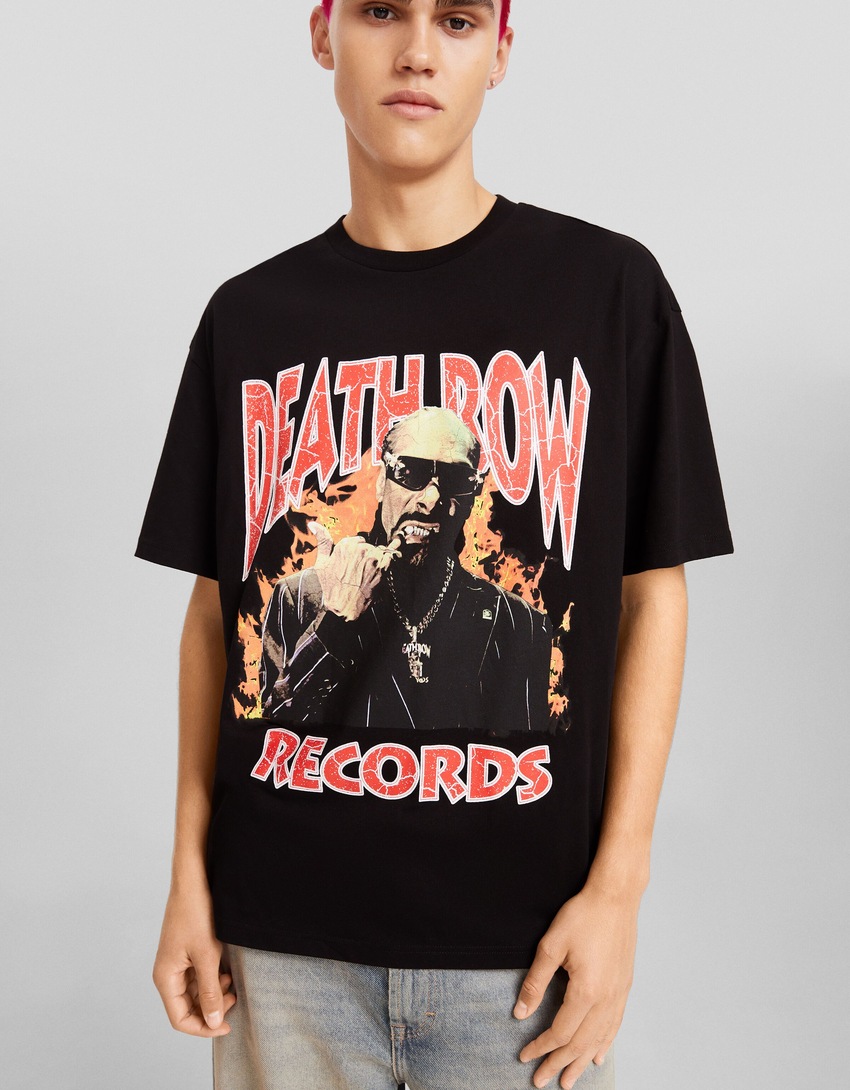 Camiseta de manga curta oversized com estampa do Snoop Dogg