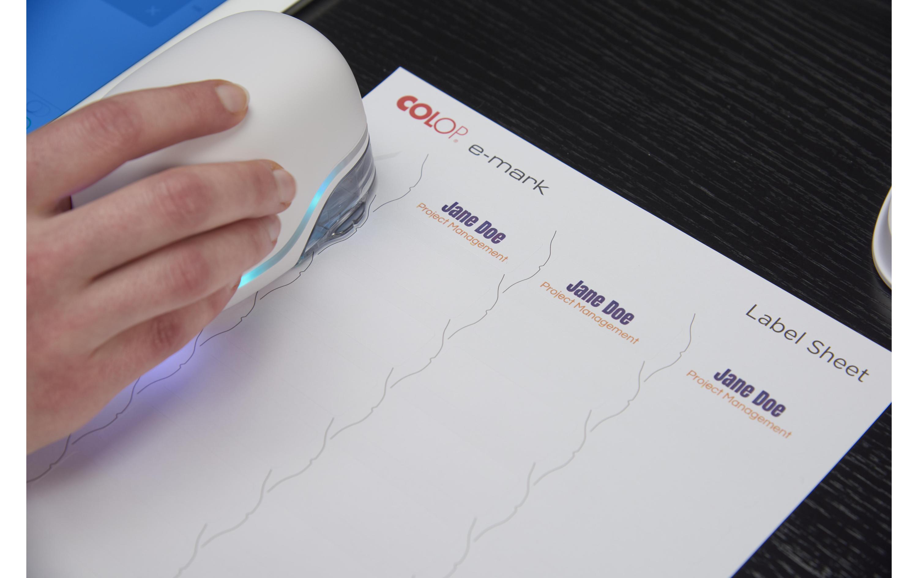 Beschriftungsgerät COLOP e-mark Weiss<br>Colop e-mark – Eine neue Ära für Stempel
