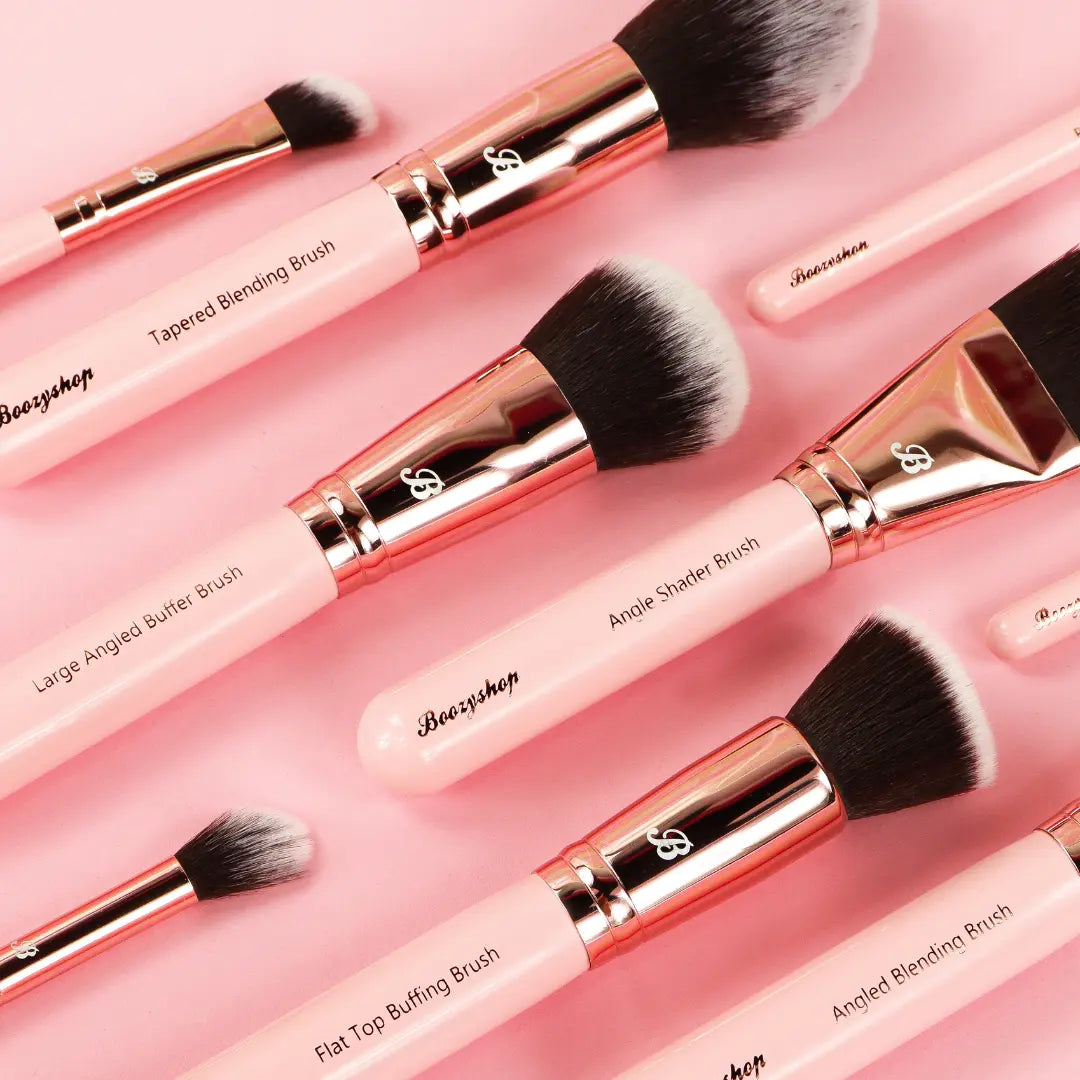Pink & Rose Gold Face Brush Duo