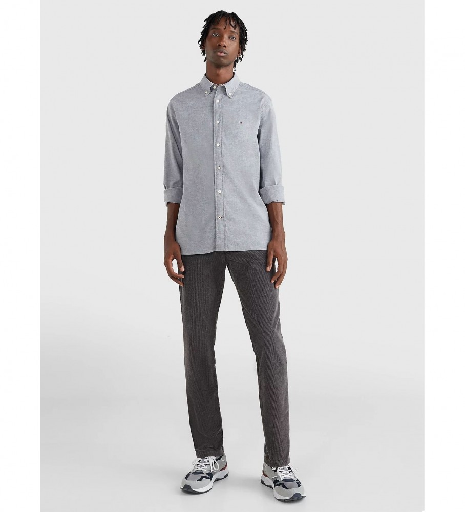 Camisa Tommy Hilfiger Coleção 1985 TH Flex Azul Escuro