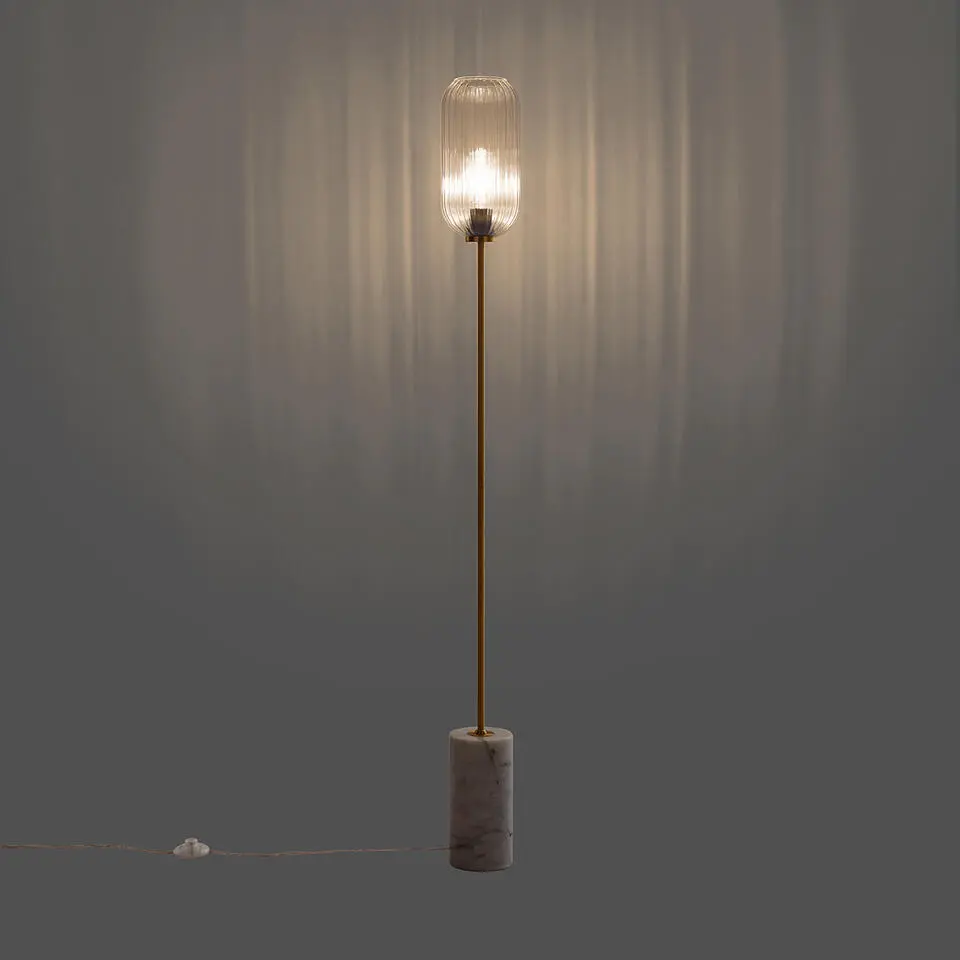 Qazqa vloerlampen rid goudkleurig e27