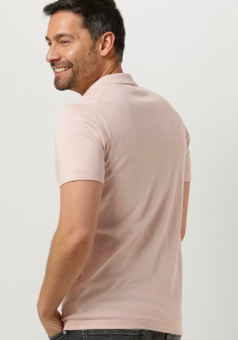 DSTREZZED lichtroze dstrezzed polo polo s/s cotton knit