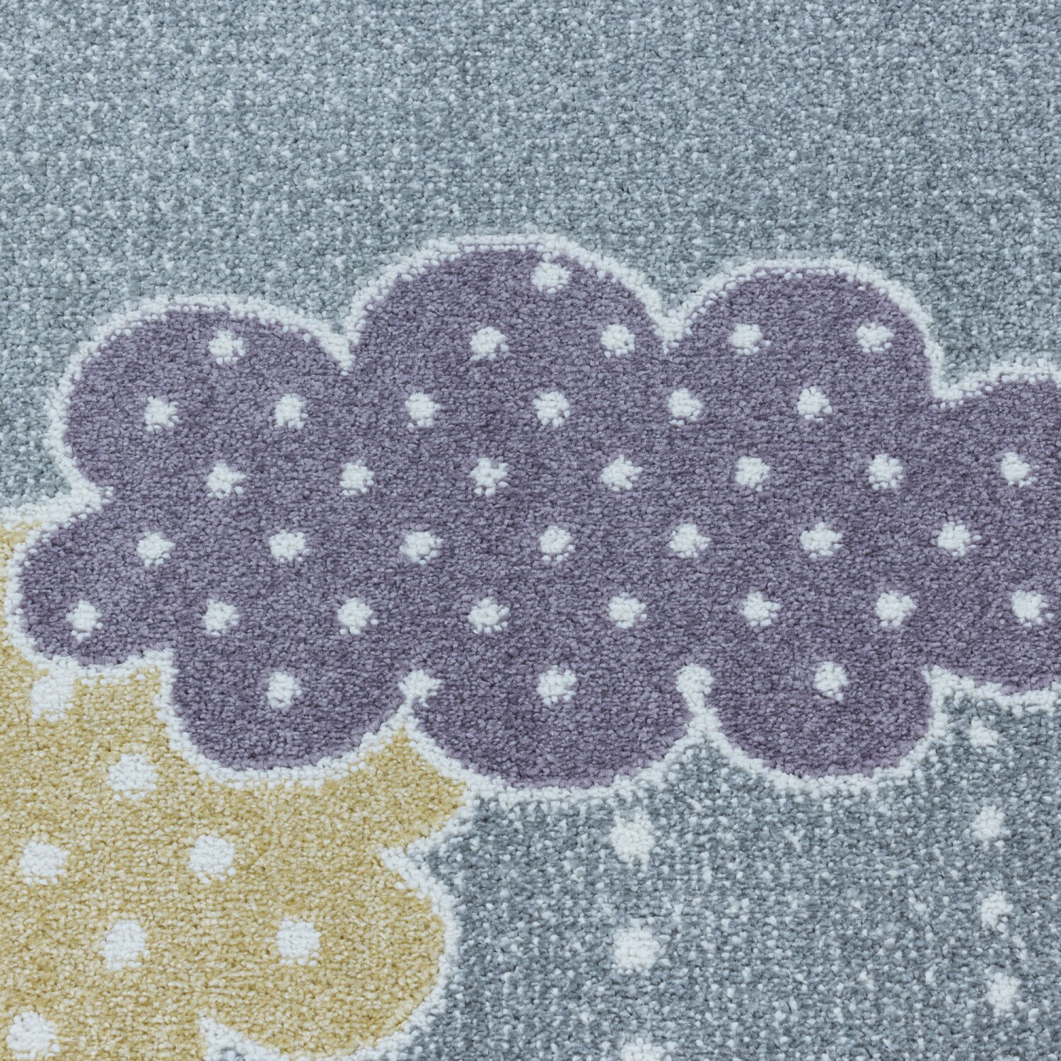 Kinderteppiche 10 mm Kurzflor Teppich mit Bunte Wolken, Stern Motiv