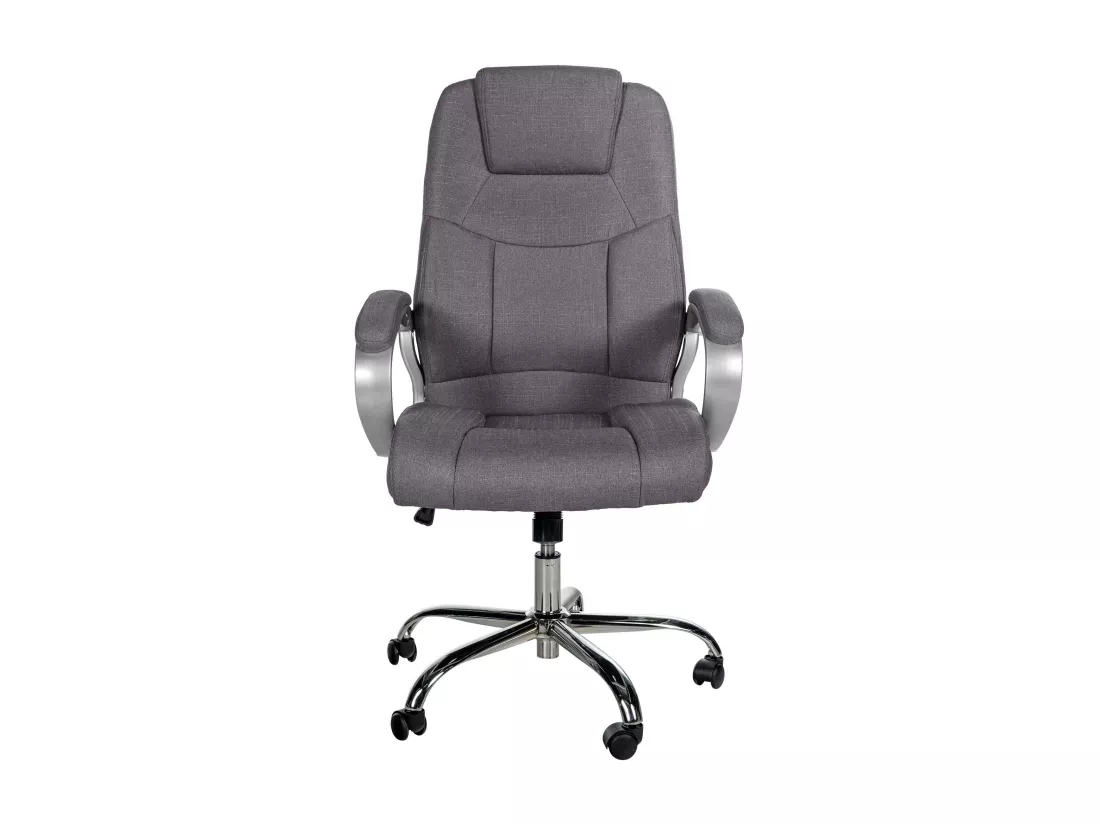 Chaise de bureau - Tissu & Métal chromé - Gris - XL Apoll