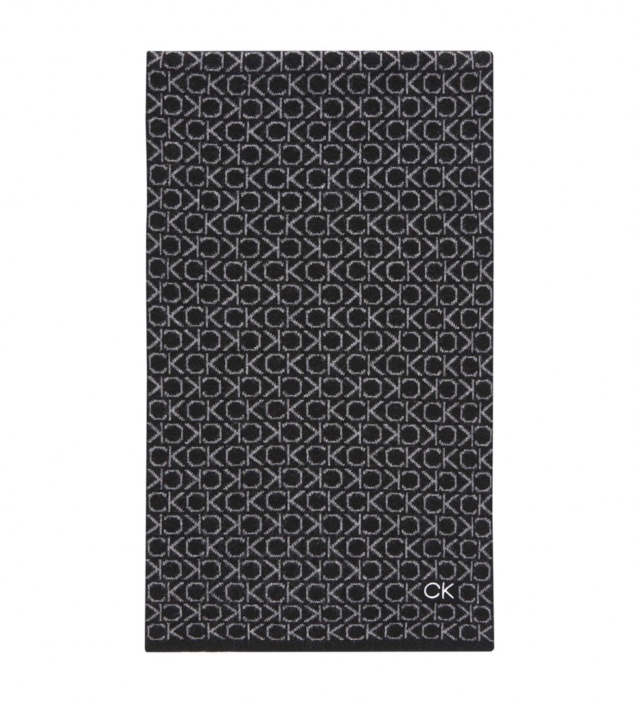 Lenço Calvin Klein Reverso Monogram Jacquard Preto