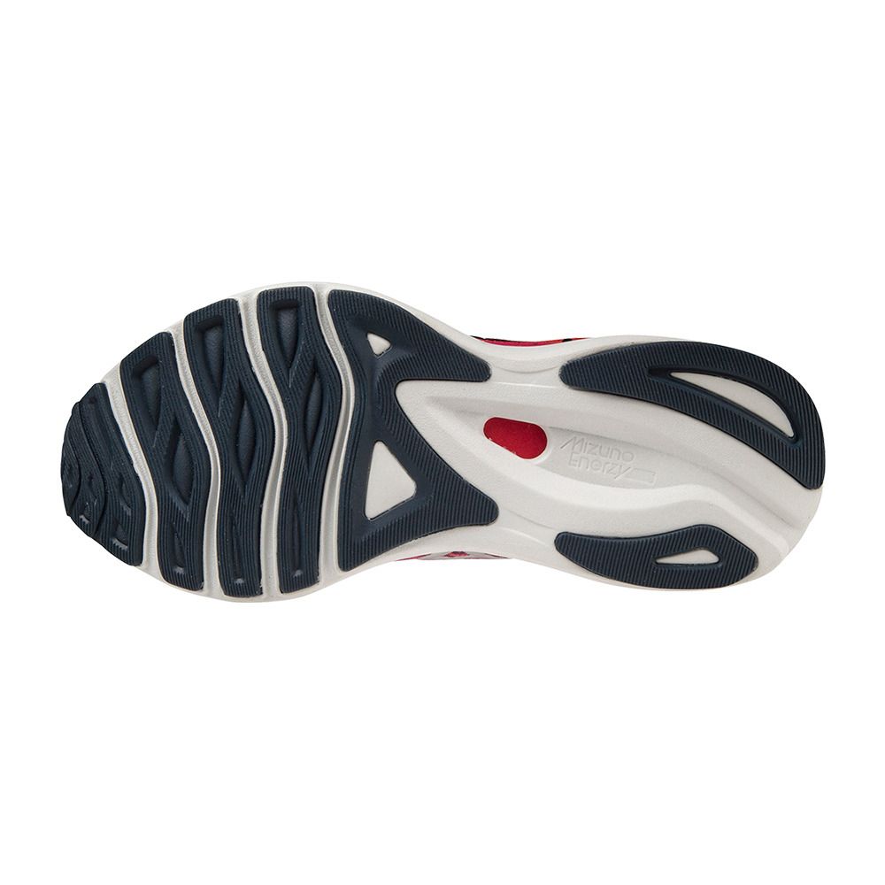 Mizuno WAVE SKY 5 - Chaussures running Femme ppeacock/silver/hotcoral