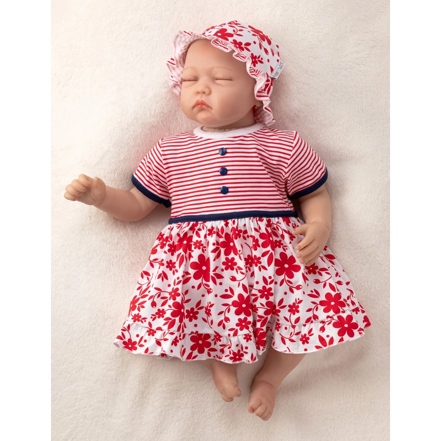 Baby Sweets 3tlg Set Kleid + Shorts + Mütze Lieblingsstücke Kleider rot weiß