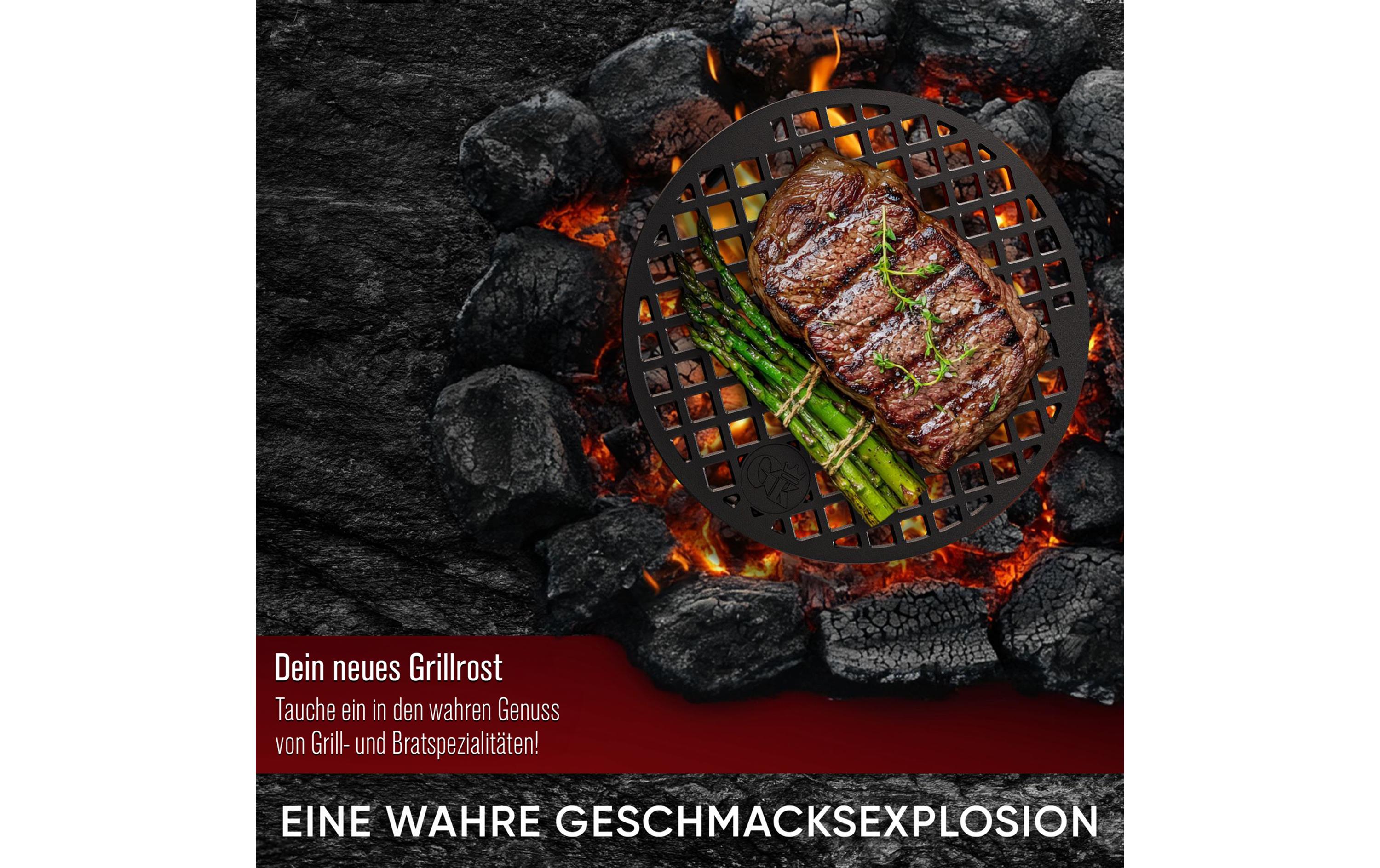Grillrost 30 cm mit 3 BeinenGusseisen Grillrost mit 3 abnehmbaren Beinen