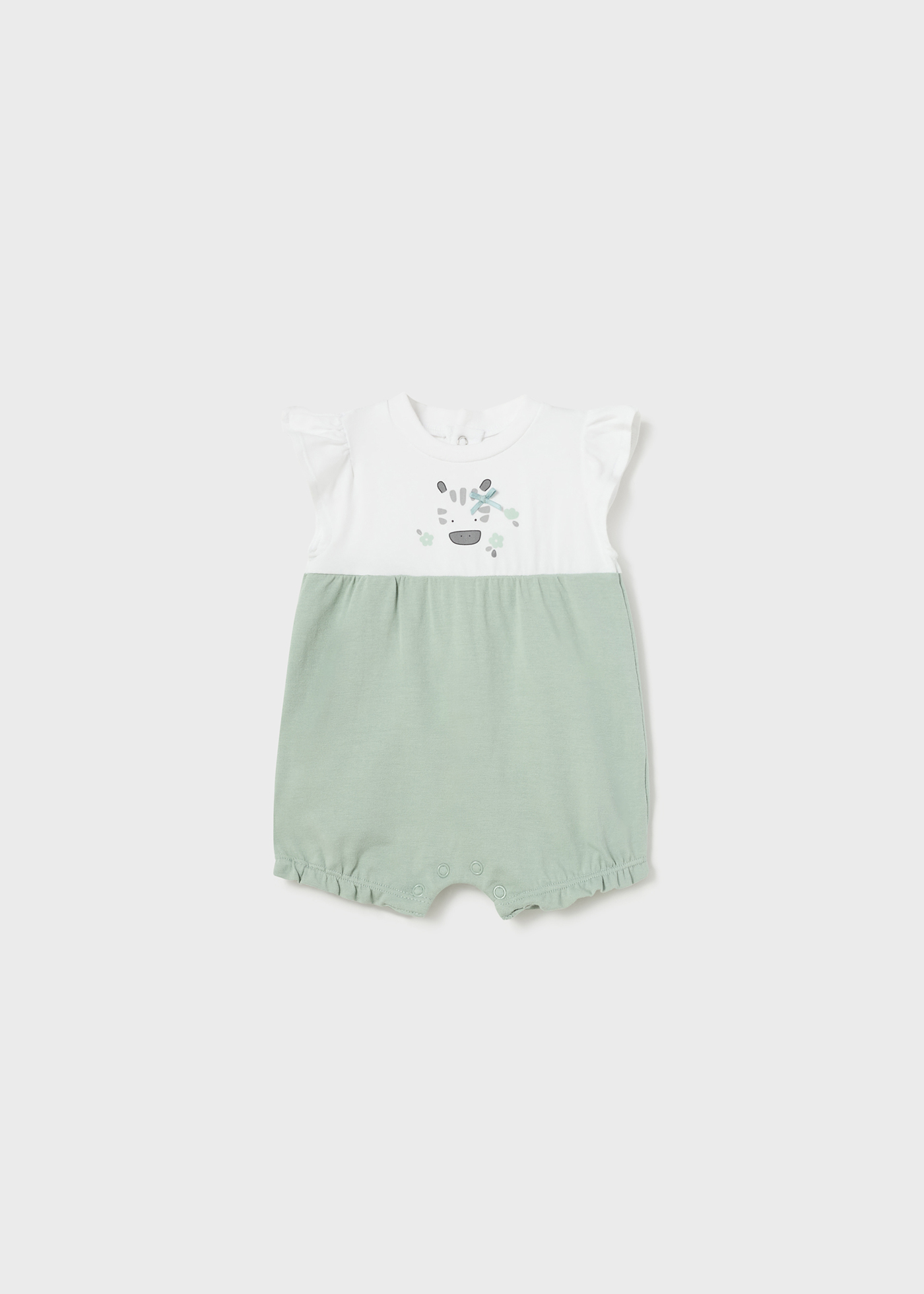 Conjunto de 2 pijamas curtos de algodão sustentável para recém-nascidos.