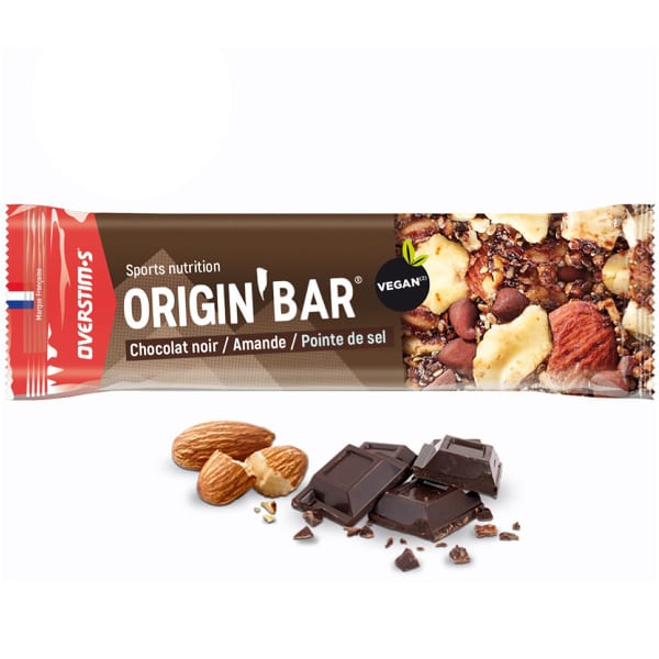 Barres énergétiques OVERSTIMS ORIGIN BAR CHOCOLAT NOIR - AMANDE