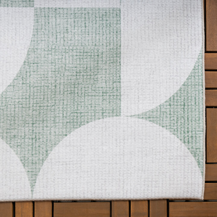 Abstract buitenkleed - Groovy Tiles Groen