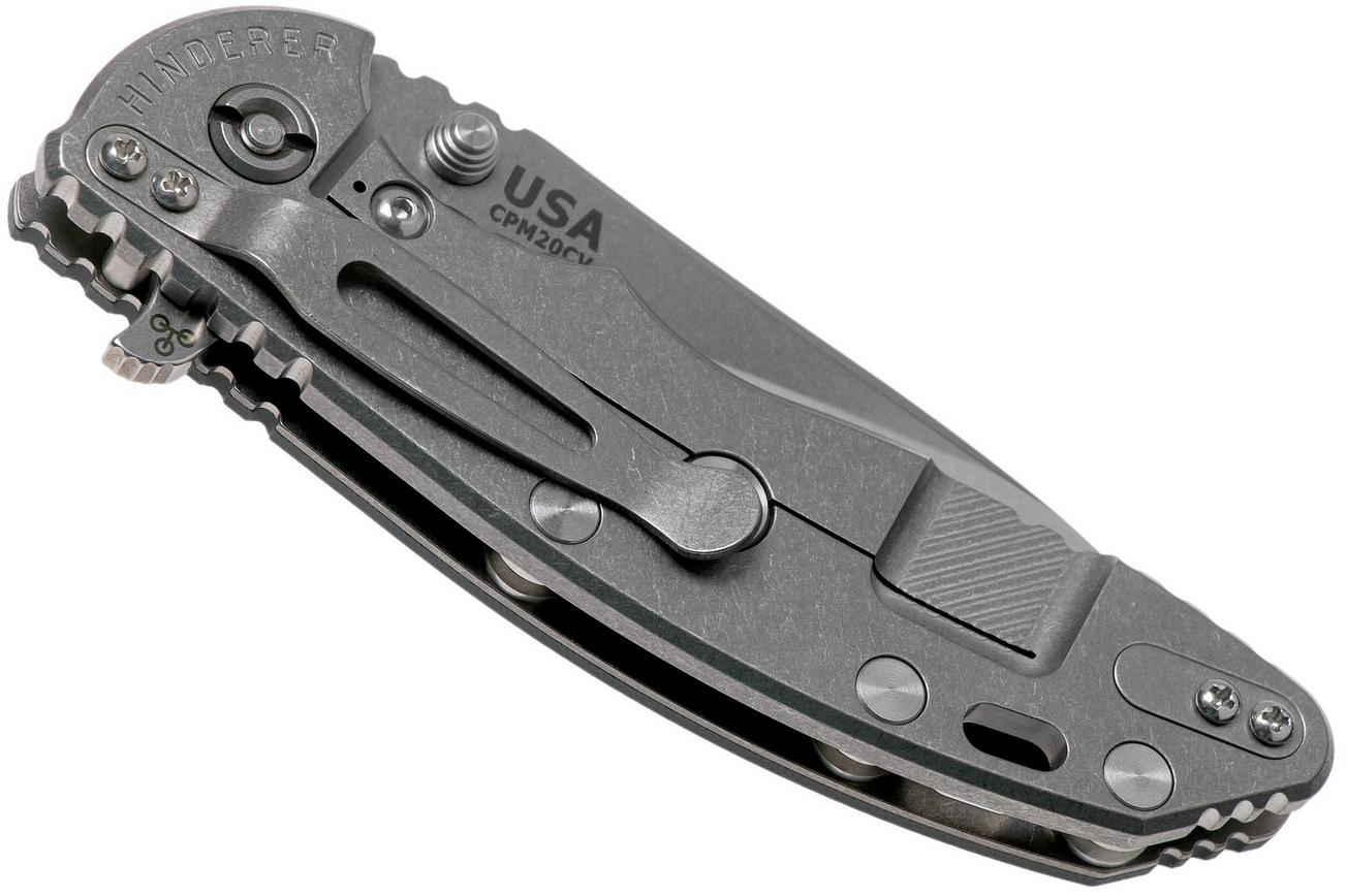 Rick Hinderer XM18 3,5” 20CV Slicer, Dark Grey G10 zakmes