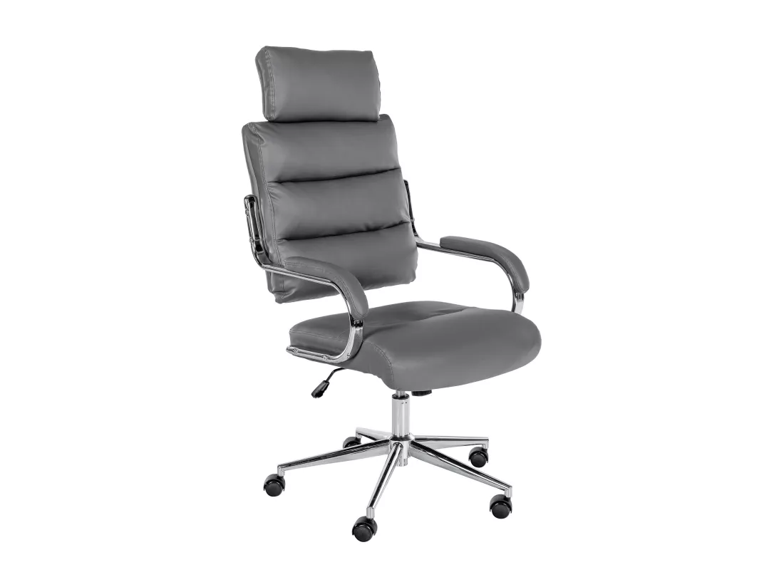Chaise de bureau - Similicuir & Blanc - Gris - Campo