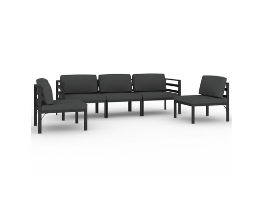 VIDAXL - Salon extérieur Salon de jardin 5 pcs avec coussins aluminium anthracite