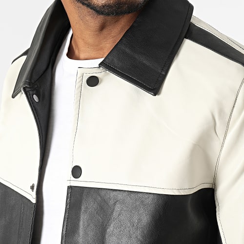 Veste Bomber Noir Ecru