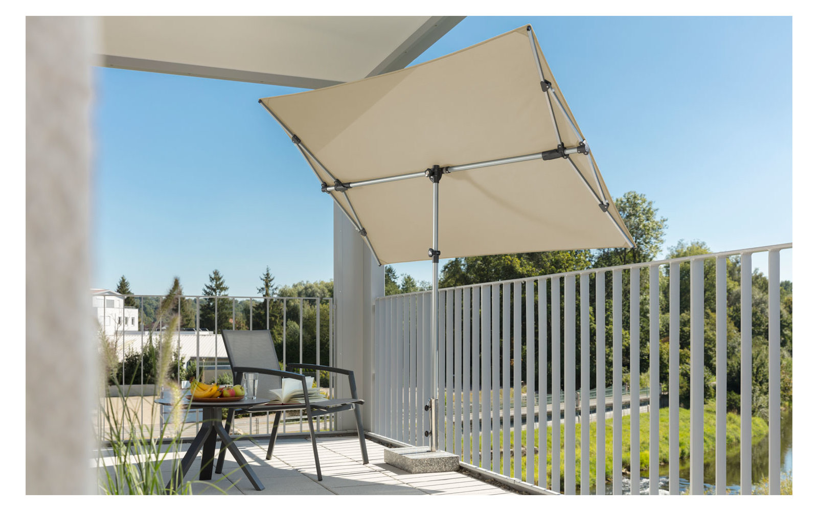 Schneider Schirme Novara Sonnenschirm dreh-/schwenkbar 190 x 140 cm natur