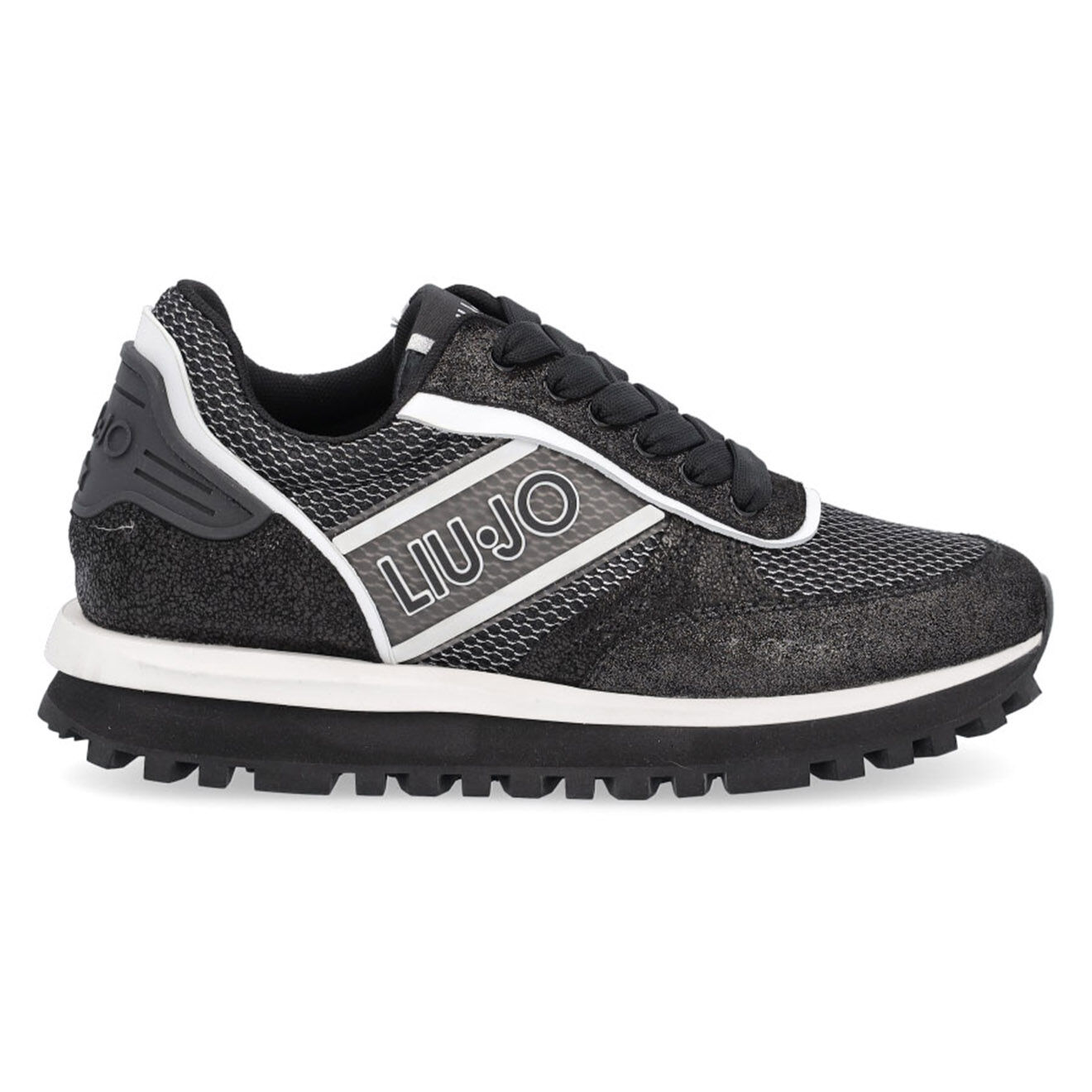 Liu-Jo Sneakers en Cuir Up noir/argenté