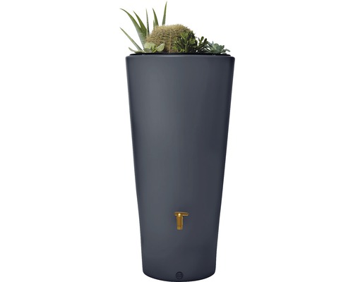 4rain Vaso 2in1 regenwatertank met plantbakje, 220 liter, grijs