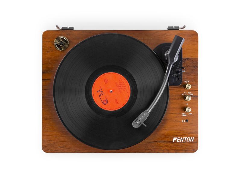 Fenton Plattenspieler mit Bluetooth RP162 Dunkelbraun Retro Plattenspieler mit Bluetooth, USB-Player und Umwandlungsmöglichkeit für Schallplatten