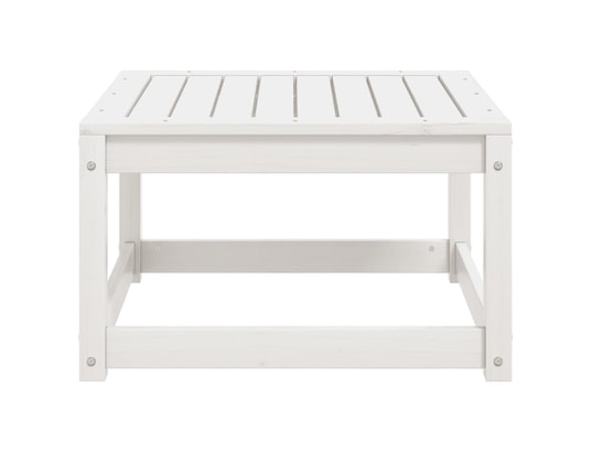 VIDAXL - Pouf Repose-pied de jardin blanc bois de pin massif