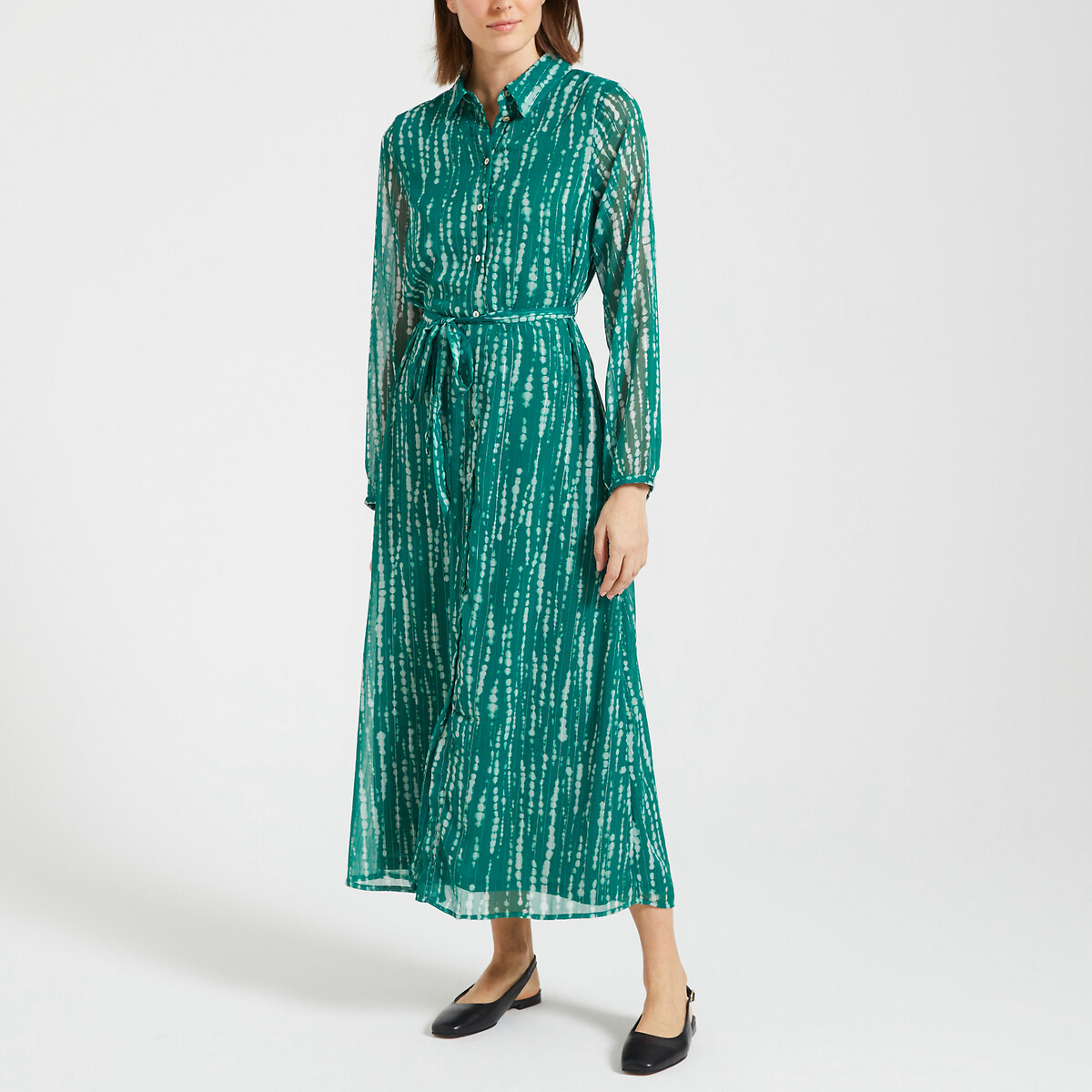 SOMENTE<br>Vestido camisa estampado