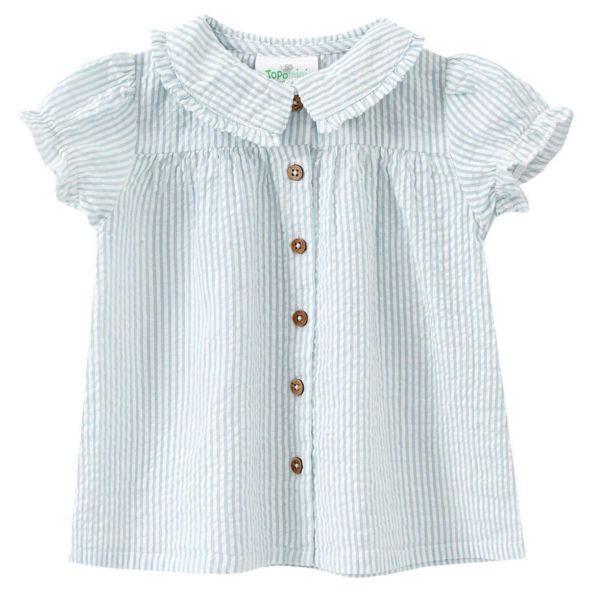 Topomini Pure Collection Baby Bluse mit Streifen weiss / hellblau
