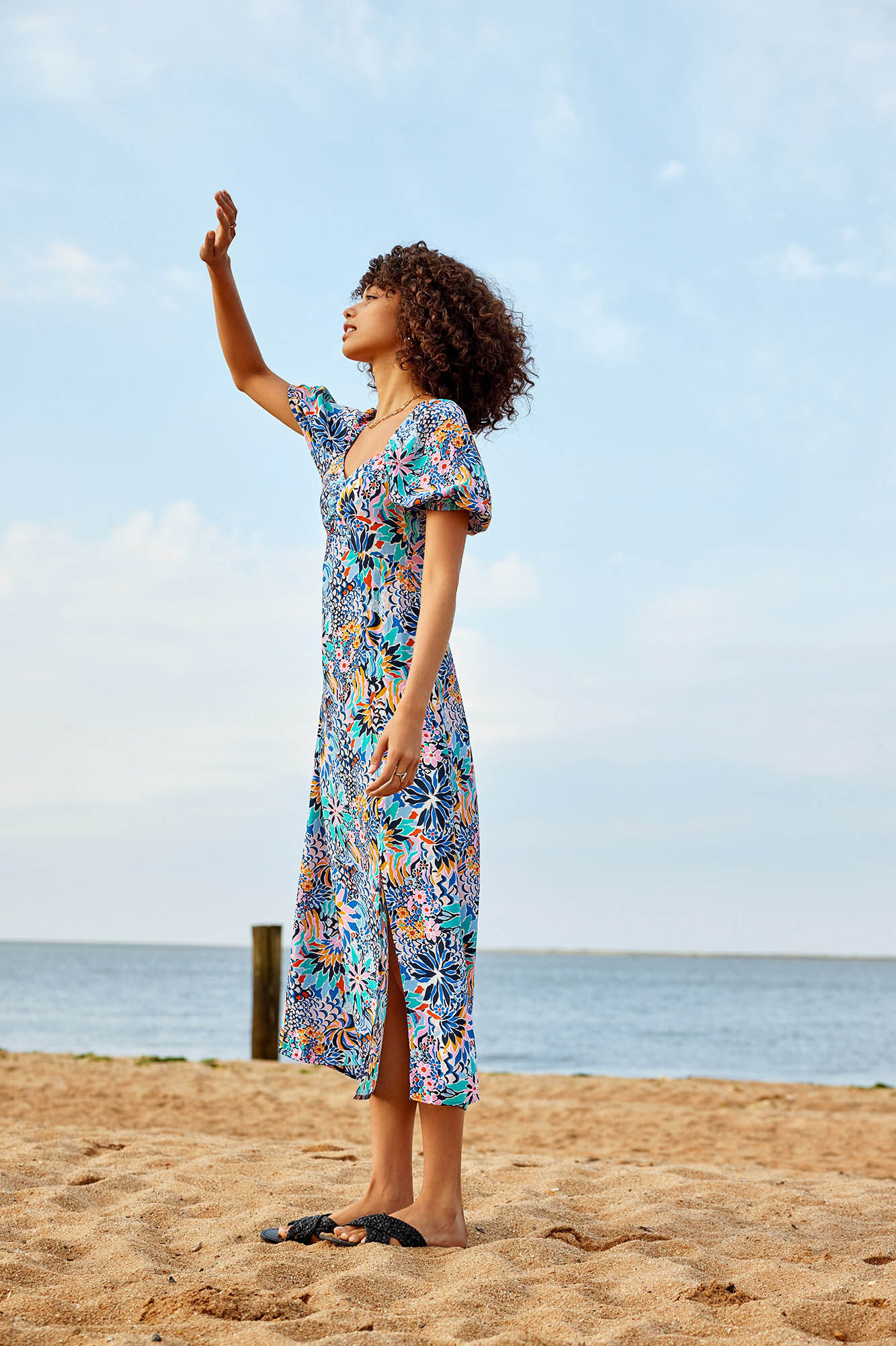 Vestido midi floral