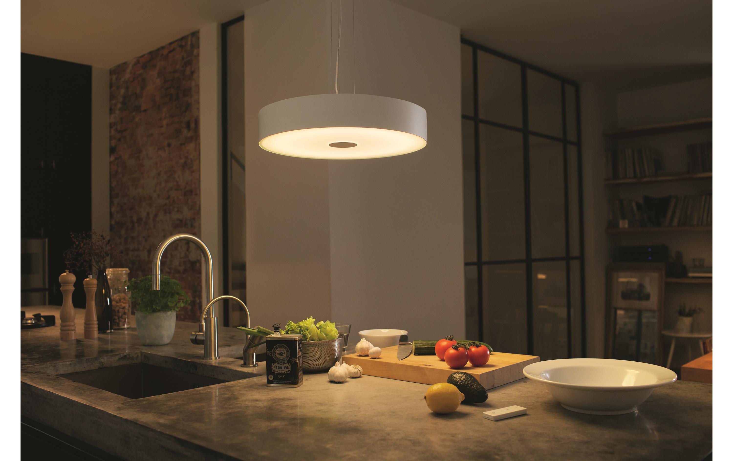 White Amb. Fair Pendelleuchte weiss 2750 lm + Dimmschalter<br>LED Hängelampe