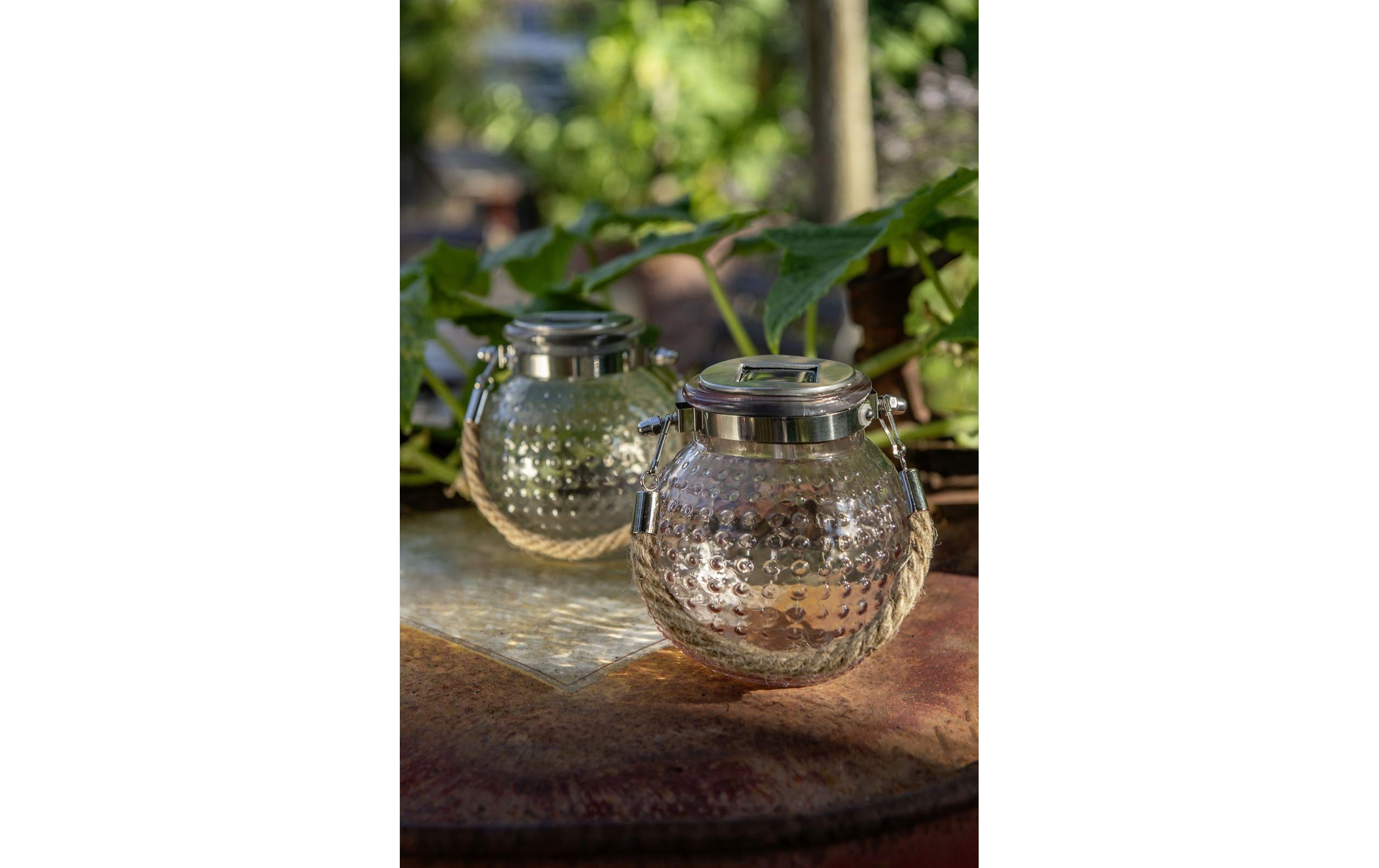 Solar Mini Glass Set Dots Beige/MauveDekolicht zum Aufstellen oder Aufhängen
