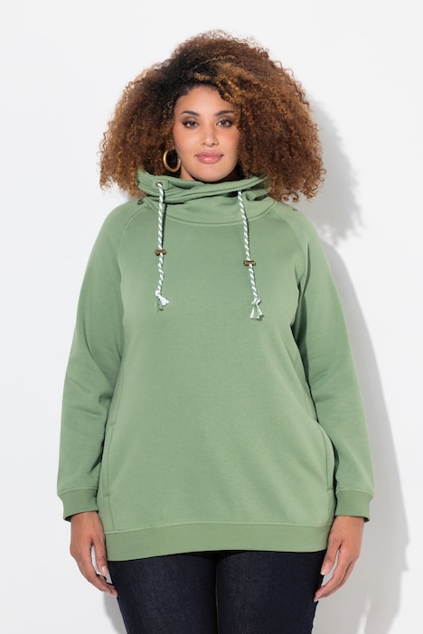 Sweatshirt, weiter Stehkragen, Taschen, Raglan-Langarm