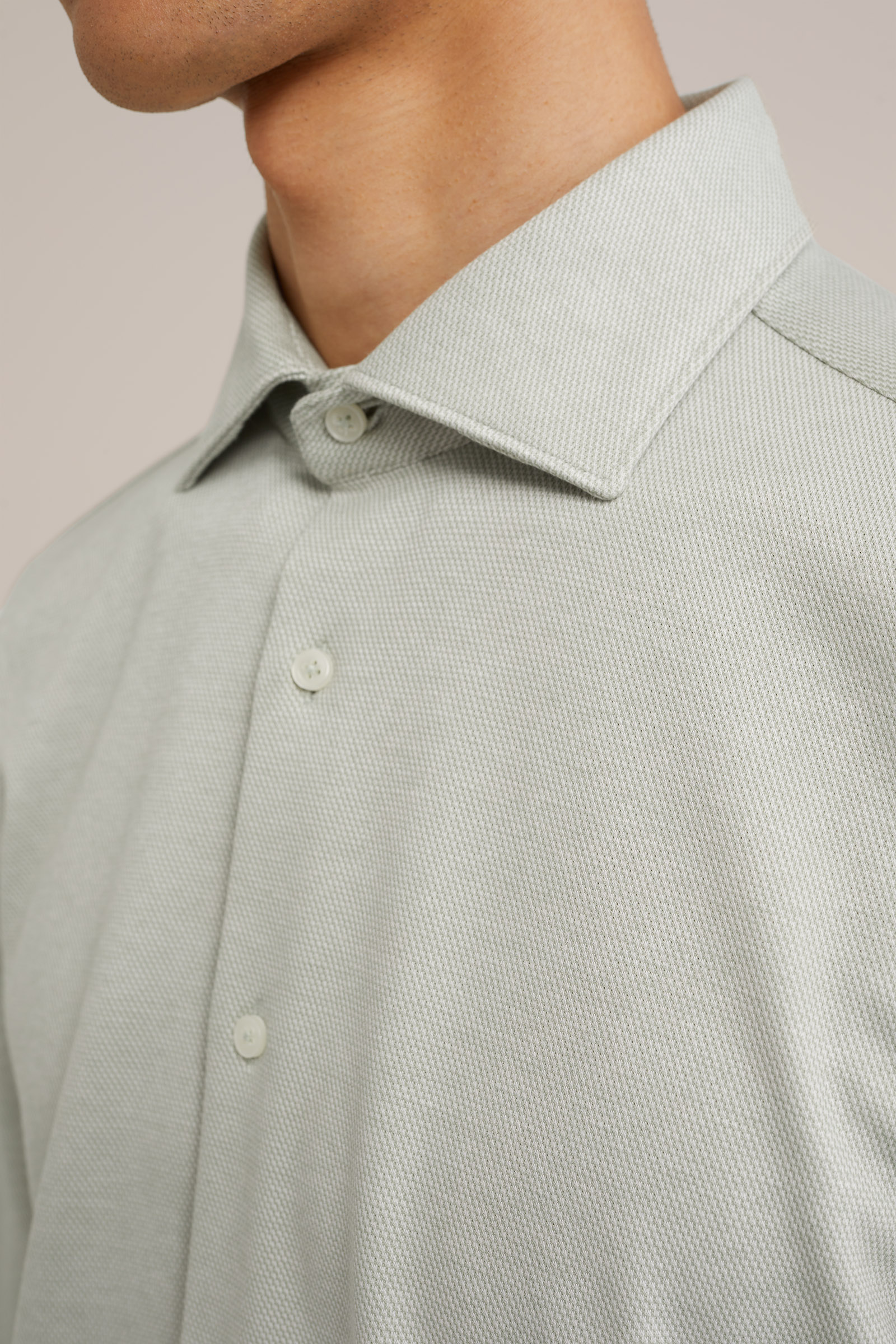 premium gebreid overhemd met stretch WE Fashion Lichtgroen