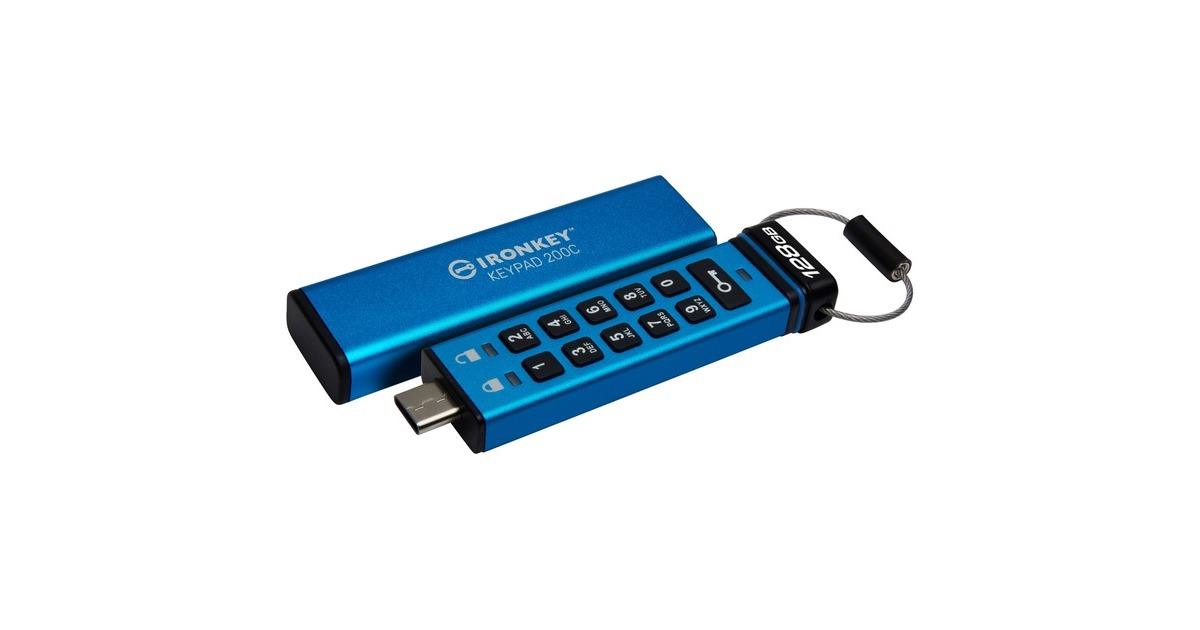 KingstonIronKey Keypad 200 128 GB usb-stick  (USB-C 3.2 (5 Gbit/s))