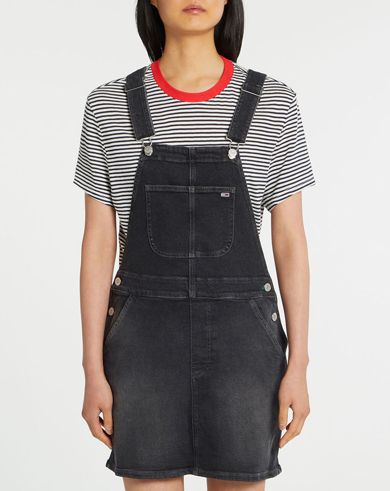 Tommy Jeans Robe salopette Denim noir délavé