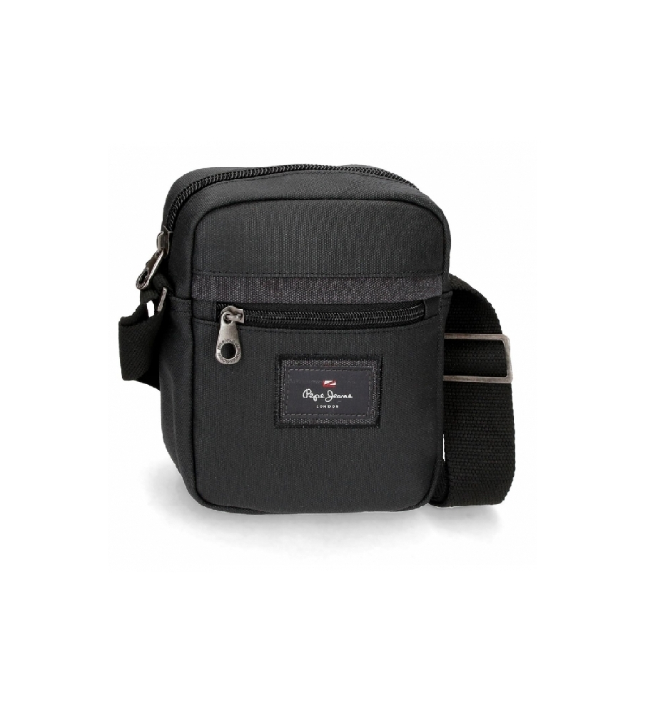 Bolsa de ombro Pepe Jeans Court, preta - 15x19,5x6cm -