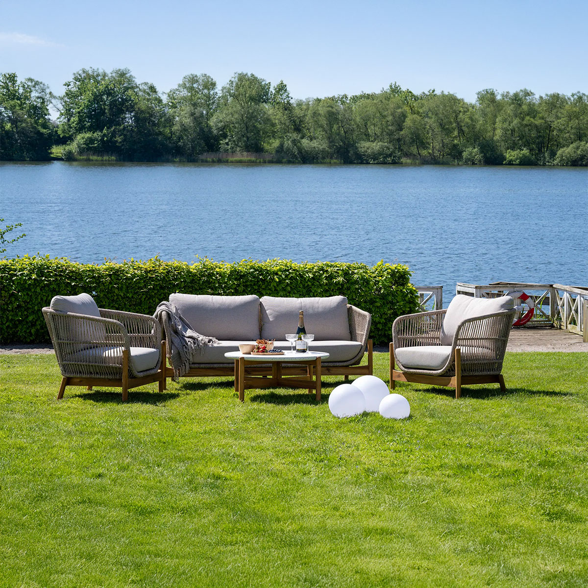 Tuin loungeset Teresa 4-delig - met zitkussens Beige